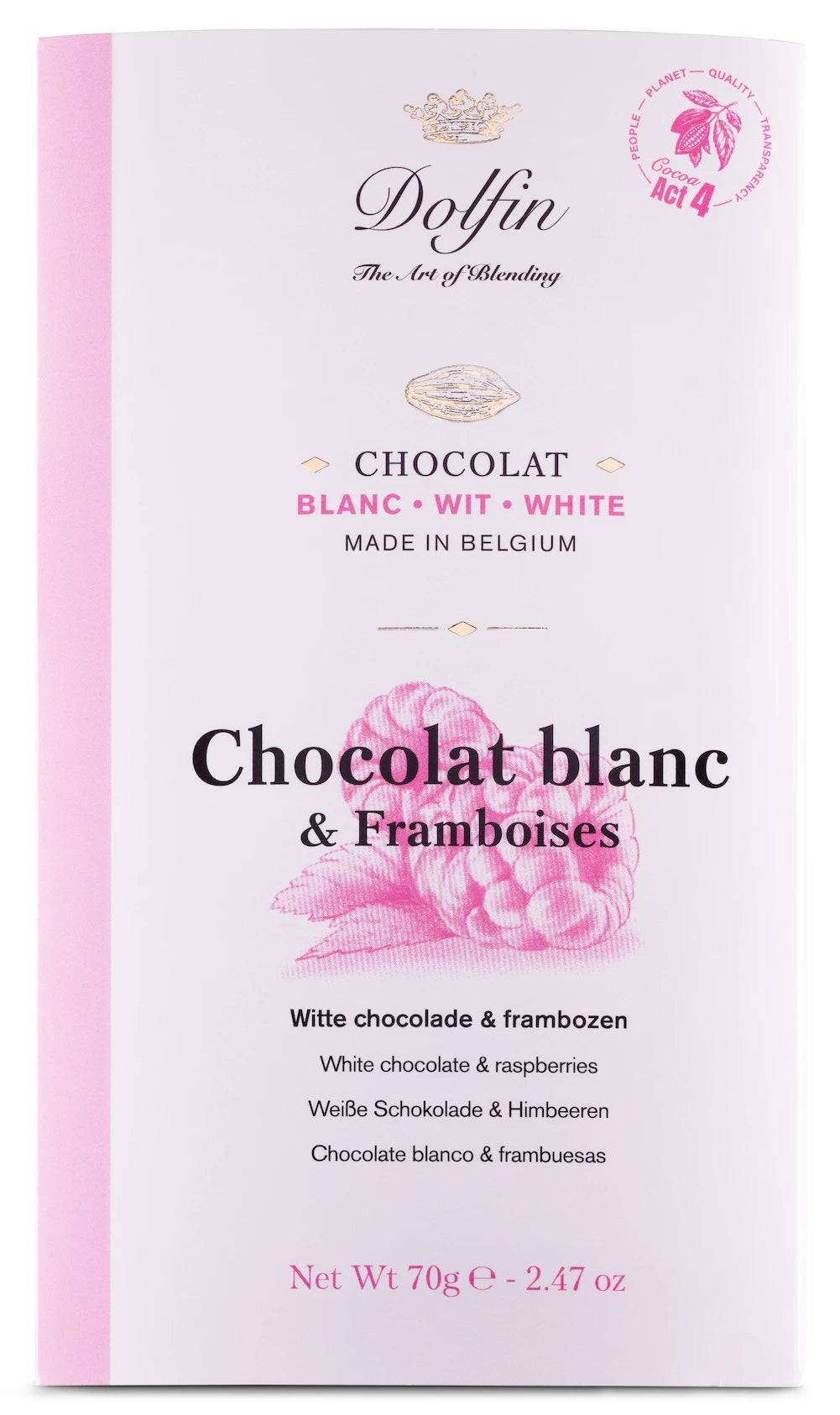 Witte chocolade met frambozen