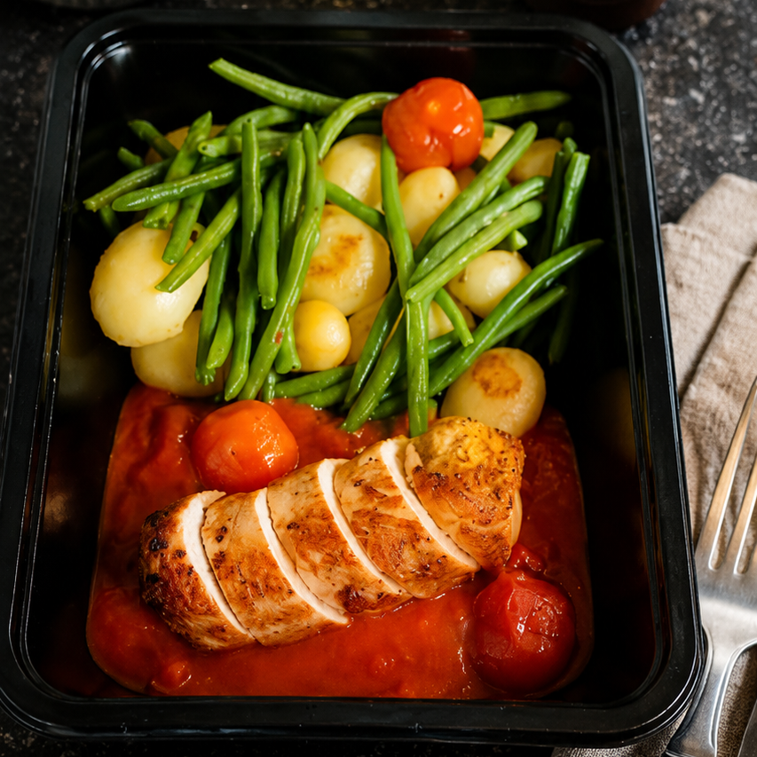 Krieltjes - boontjes - blinde vink - tomatensaus