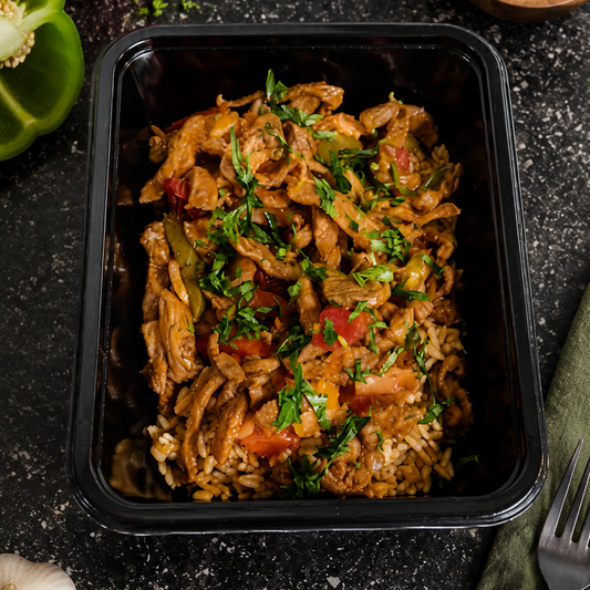 Gyros - Pylav rijst - paprika - courgette - ui