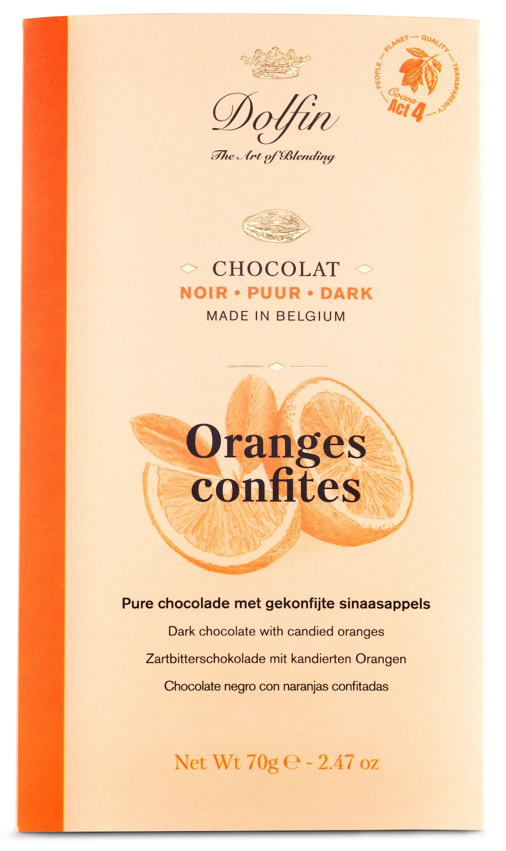 Chocolade met gekonfijte sinaasappels
