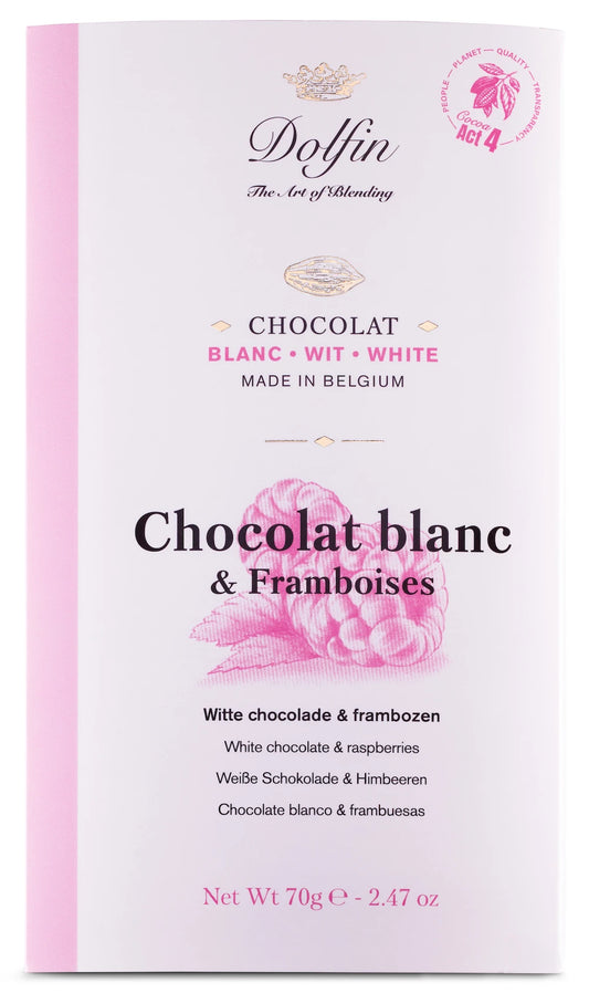 Witte chocolade met frambozen