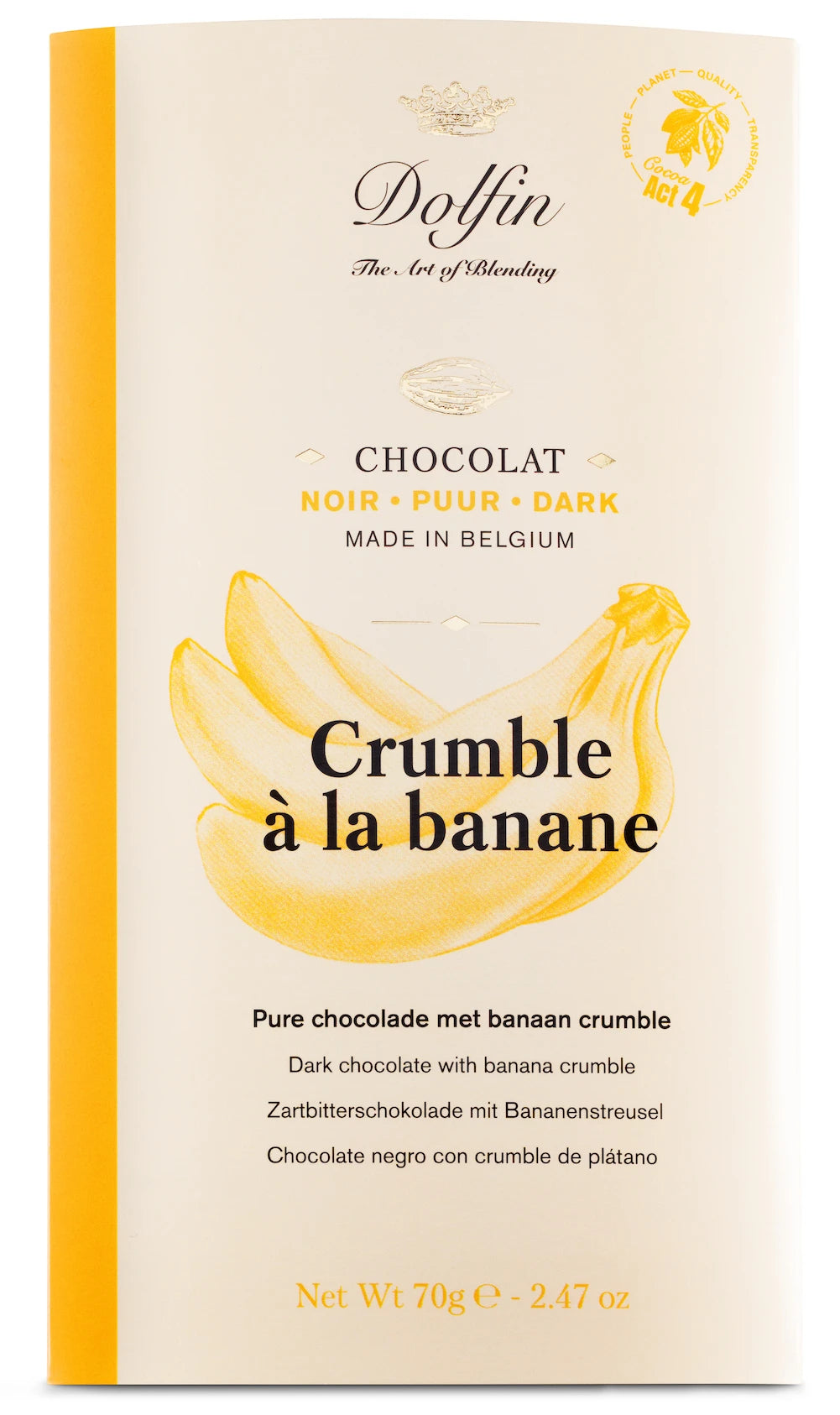 Pure chocolade met bananen crumble