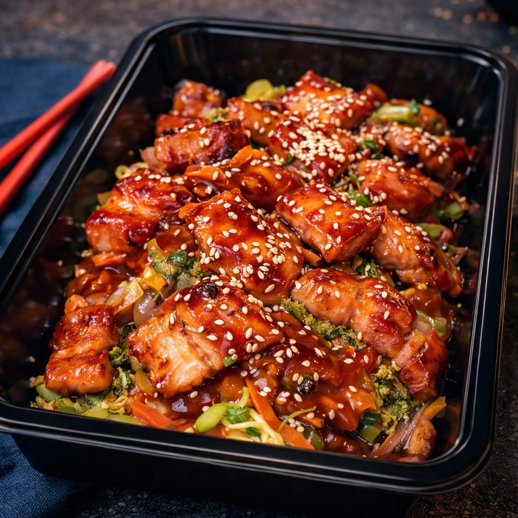 Noedels - groentenmengeling  - buikspek teriyaki